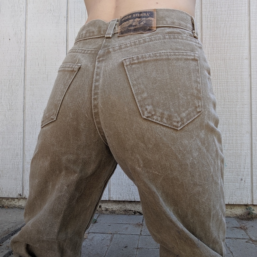 High Waisted Tan Jeans